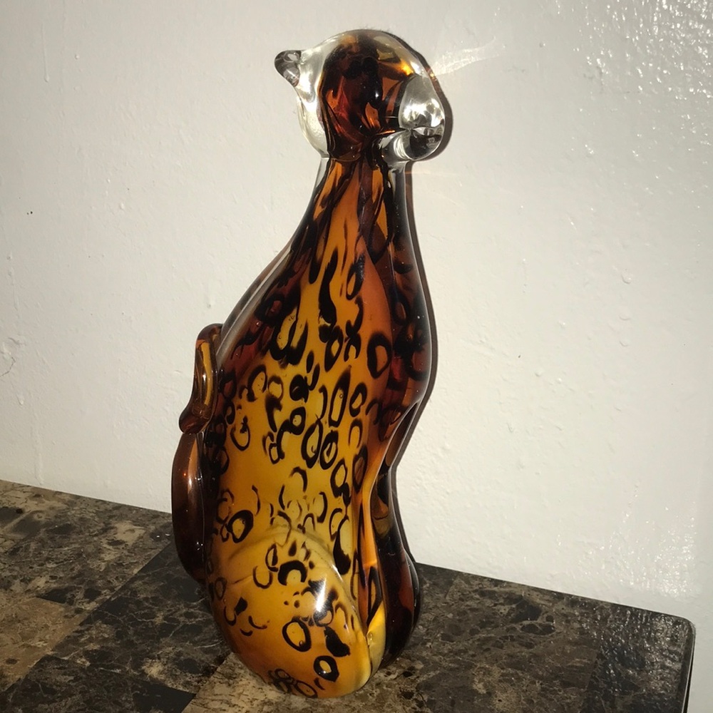 Glass Cat paperweight